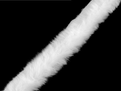 Všívací oděvní / dekorační kožešina kulatá šíře 1,5 cm (Balení 1 m, Varianta 1 Off White)