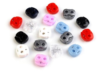 Brzdičky s dvěmi dírkami 15x15 mm malé (Balení 10 ks, Varianta 1 (332) černá)