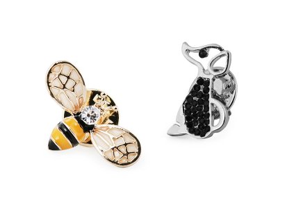 Brož / odznak pes, včela (Balení 1 ks, Varianta 1 platina pejsek)