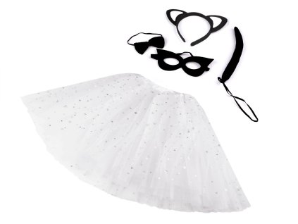 Karnevalový kostým - kočka (Balení 1 sada, Varianta 1 bílá černá)