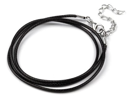 Splétaná šňůrka s karabinkou délka 45 cm (Balení 10 ks, Varianta 1 černá)