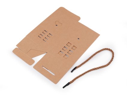 Papírová krabička domeček s uchem (Balení 12 ks, Varianta hnědá přírodní)