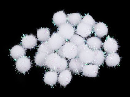 Bambulky s lurexem Ø15 mm (Balení 1 sáček, Varianta 1 bílá)