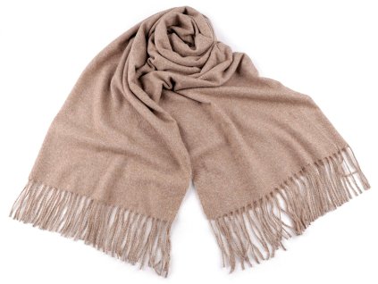 Šátek / šála / pléd s třásněmi 70x190 cm (Balení 1 ks, Varianta 2 hořčicová)