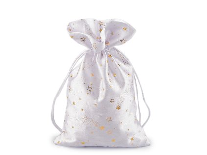 Vánoční dárkový pytlík hvězdy 15x24 cm (Balení 1 ks, Varianta 1 bílá)