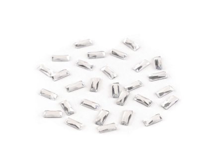 Nažehlovací kamínky hotfix obdélníček celoplošné broušení 3x7 mm (Balení 2 g, Varianta crystal)