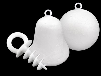 Očko na polystyrenové ozdoby 1,1x2,5 cm (Balení 12 ks, Varianta 1 bílá mléčná)