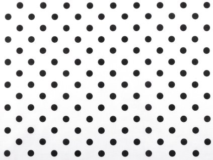 Bavlněná látka / plátno puntíky (Balení 1 m, Varianta 1 bílá černá)
