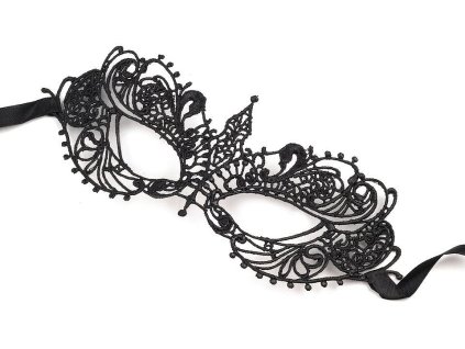 Karnevalová maska - škraboška krajková (Balení 1 ks, Varianta černá)