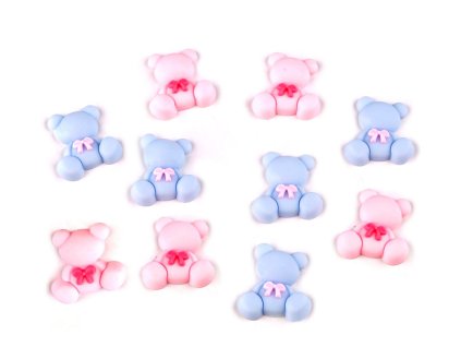 Silikonový medvídek 3D k nalepení mix barev (Balení 10 ks, Varianta mix)
