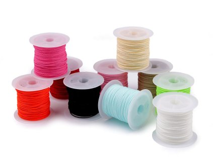 Šnůrka PES kroucená Ø1 mm voskovaná (Balení 1 ks, Varianta 1 Off White)