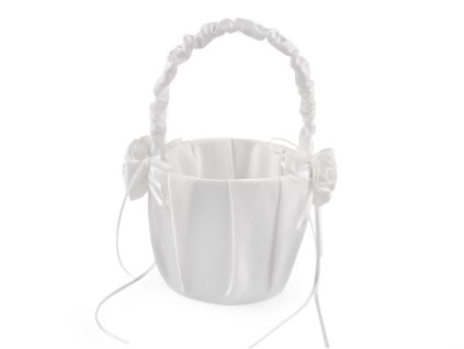 Svatební saténový košíček pro družičky (Balení 1 ks, Varianta 1 bílá)