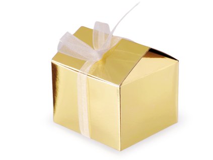 Dárková krabička domeček se stuhou (Balení 12 ks, Varianta 1 stříbrná)