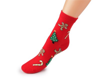 Dámské / dívčí vánoční ponožky (Balení 1 pár, Varianta 1 červená zajíc)