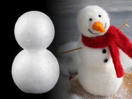 Sněhulák 6,7x11,5 cm polystyren (Balení 1 ks, Varianta bílá)