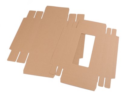 Papírová krabice s průhledem (Balení 10 ks, Varianta 2 hnědá přírodní)