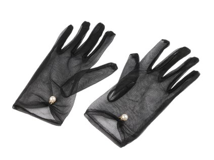 Společenské rukavice tylové s perlou (Balení 1 pár, Varianta 1 bílá)