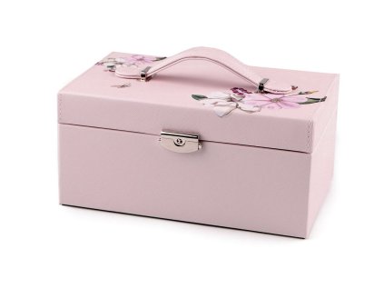 Šperkovnice 2 v 1 uzamykatelná (Balení 1 ks, Varianta pudrová světlá)