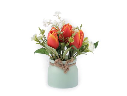 Umělé tulipány v květináči (Balení 1 ks, Varianta 1 bílá)