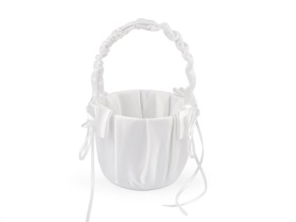 Svatební saténový košíček pro družičky (Balení 1 ks, Varianta 1 bílá)
