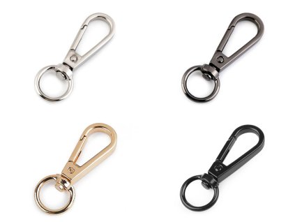 Kovová karabina otočná, průvlek 12 mm (Balení 1 ks, Varianta 1 nikl)