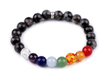 Náramek čakrový, syntetický minerál (Balení 1 ks, Varianta multikolor)