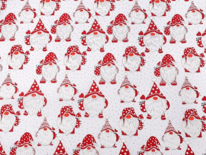 Vánoční dekorační metráž skřítek s glitry (Balení 1 m, Varianta bílá)