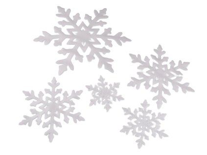 Pěnové vločky, sada 5 ks mix velikostí (Balení 1 sada, Varianta 2 bílá)