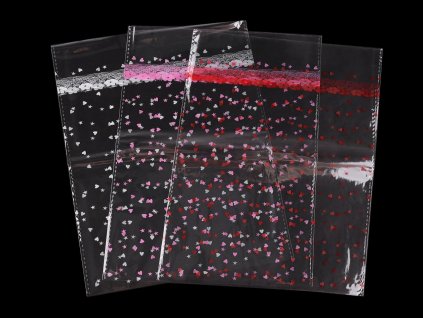 Celofánový průhledný sáček srdíčka 18x25 cm (Balení 100 ks, Varianta 1 bílá)