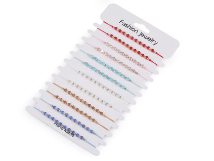 Náramek shamballa broušené korálky s AB efektem (Balení 1 ks, Varianta 1 červená AB)