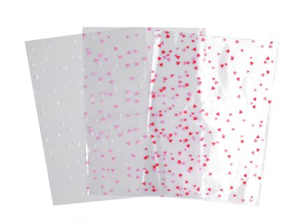 Celofánový průhledný sáček srdíčka 13x18 cm (Balení 100 ks, Varianta 1 bílá)