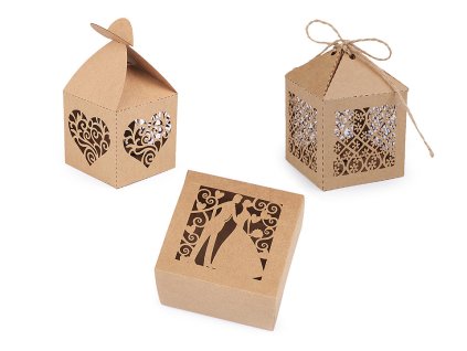 Papírová krabička (Balení 10 ks, Varianta 2 natural květy)