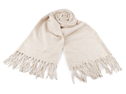 Zimní šála / pléd buklé s třásněmi 65x190 cm (Balení 1 ks, Varianta 1 béžová nejsv.)