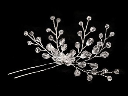 Vlásenka větvička s broušenými korálky (Balení 1 ks, Varianta crystal)