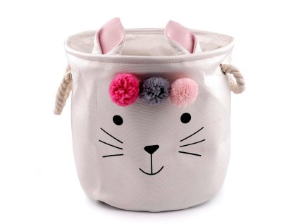 Textilní úložný koš králík (Balení 1 ks, Varianta 1 bílá přírodní)