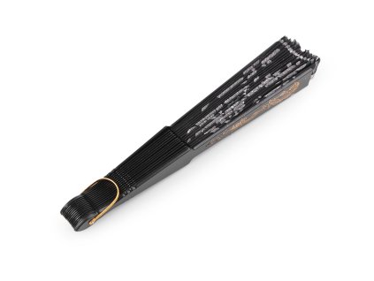 Vějíř textilní s glitry (Balení 12 ks, Varianta náhodný vzor černá)