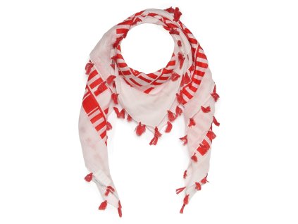 Dámský šátek s třásněmi (Barva červená)