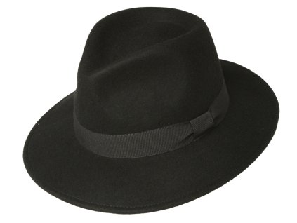 Pánský plstěný černý klobouk (Velikost 57, Barva černá)