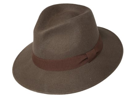 Pánský plstěný hnědý klobouk (Velikost 57, Barva hnědá)