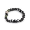 Náramek pružný z minerálů, láva, unisex (Balení 1 ks, Varianta 1 černá)