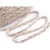 Prýmek splétaný s drobnými flitry šíře 10 mm (Balení 1 m, Varianta 1 Off White)