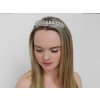 Štrasová čelenka / korunka do vlasů s očky (Balení 1 ks, Varianta crystal stříbrná)
