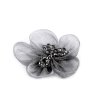 Organzový květ s broušenými korálky k našití a nalepení Ø4,5 cm (Balení 2 ks, Varianta 1 (26) černá)