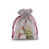 Vánoční dárkový pytlík sněhulák 13x18 cm imitace juty (Balení 1 ks, Varianta 1 bílá)