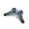 Brož s broušenými kamínky motýl (Balení 1 ks, Varianta tyrkys)