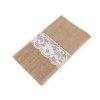Jutová kapsa na příbory s krajkou 11x20 cm (Balení 2 ks, Varianta 1 režná přírodní)