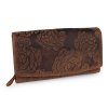 Dámská peněženka kožená s květy (Balení 1 ks, Varianta 5 hnědá)