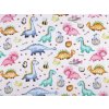 Bavlněná plenkovina / mušelín dinosaurus (Balení 1 m, Varianta (27T) bílá)