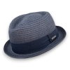 Pánský letní modrý klobouk Pork Pie (Velikost S (54-55 cm), Barva modrá)