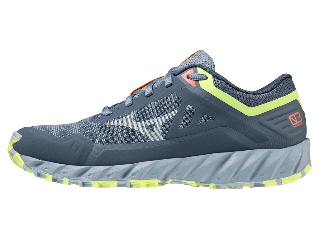 Boty Mizuno WAVE IBUKI 3 Vintage Indigo Subdued Blue Neo Lime